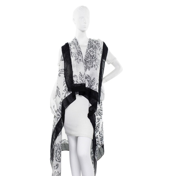 Florence Broadhurst Chandelier Tapestry 2-Way Scarf Vest: Black/White: New w/Tag - Picture 1 of 1